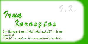 irma korosztos business card